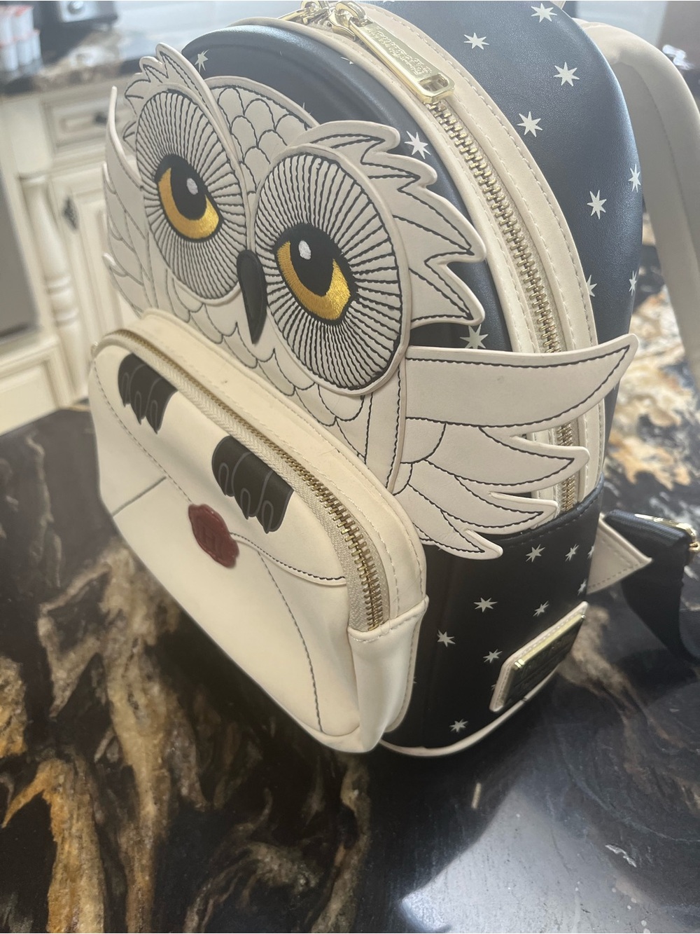 Loungefly Harry Potter Mini Backpack in Black & Cream Star Print